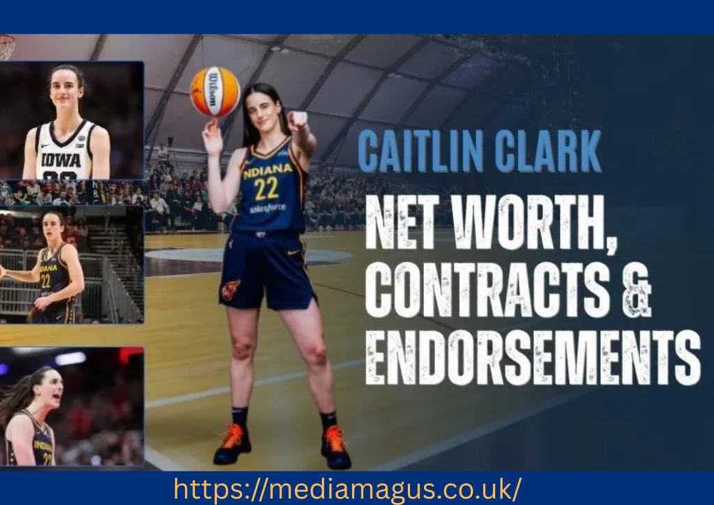 Caitlin Clark net worth featured image showing the basketball superstar smiling during a public appearance, highlighting her growing wealth, endorsements, and career success.