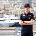 Max Verstappen age showcasing the Formula 1 driver racing at Monaco Grand Prix circuit
