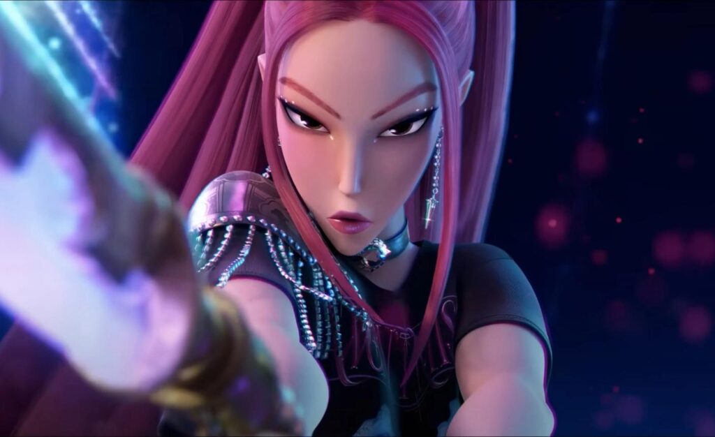 Mira from KPop Demon Hunters posing confidently in her signature outfit
