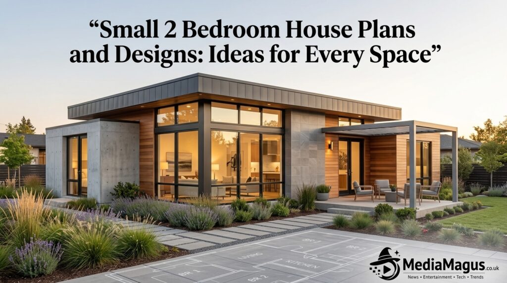 small 2 bedroom house plans and designs with efficient floor plan and contemporary design